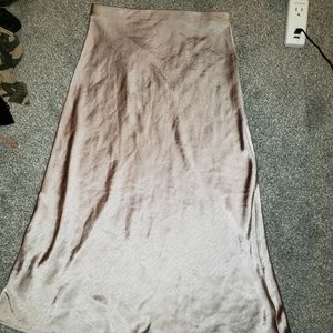 Altar'd State Champagne Satin Midi Skirt